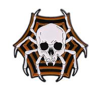 Goth Skull and Spider Web Brooch Enamel Pin for Men Women Halloween Costume Party Badge Spooky Horror Skeleton Spider Brooches Cartoon Vintage Lapel Pins Gifts for Bag Jacket Backpack Hat Clothes