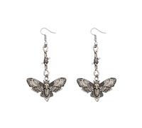 Goth Skull Earrings for Women Vintage Butterfly Moth Earrings Skeleton Drop Dangle Earrings Punk Halloween Earrings Gothic Earrings Halloween Party Jewelry for Women, Metal, No Gemstone