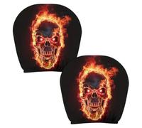 Goth Skull Headrest Cover For Car, Scary Headrest Covers, Skull Car Decor,