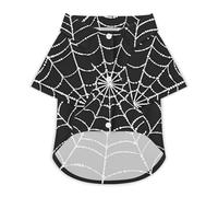 Goth Spider Web Hawaii Shirt Print Dog Clothes T-Shirt Beach for Puppy Cat S
