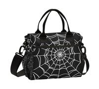 Goth Spider Web Lunch Bag & Lunch Box for Women with Adjustable Shoulder Belt Insulated Portable Lunch Tote Bag Cooler Bag for Girls Travel Office Picnic