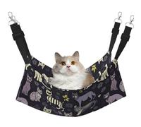 Goth Spooky Hanging Pet Hammock with Adjustable Straps and Metal Hooks Double Sided Bed