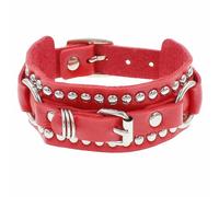 Goth Steampunk Wide Leather Bracelet Men Studded Spikes Cuff Wristbands Wide Leather Bracelet Unisex Punk Rock Biker Cuff Bangles Adjustable Gothic Jewelry Gifts Red