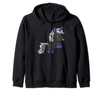Goth Unicorn Zombie Gothic Occult Occultism Halloween Zip Hoodie