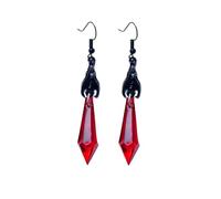 Goth Vampire Earrings for Women Gothic Dark Bat Dangle Earrings Weird Red Sacred Heart Hook Earring Halloween Costume Jewelry Accessories Gifts, L, Metal, No Gemstone