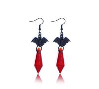 Goth Vampire Earrings for Women Gothic Dark Bat Dangle Earrings Weird Red Sacred Heart Hook Earring Halloween Costume Jewelry Accessories Gifts, L, Metal, No Gemstone