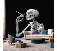 Goth Wallpaper, Skull Gothic 3D Skeleton Mural Wallpaper, Goth Room Decor Wall Art for Living Room Bedroom Kitchen 150L x 100W cm