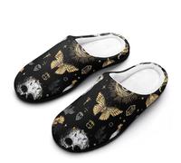 Goth Witch Skull Hands Eyes Men's Slippers House Slipper Anti-skid Sole Indoor Shoes Outdoor Comfort Cotton