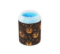 Goth Yellow Halloween Pumpkin Reusable Pet Paw Cleaner Cup Soft Silicone Bristles Feet Cleaning Machine Suitable for Small, Medium, Large Breed Dogs