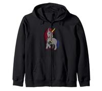Goth Zombie Unicorn Gothic Occult Occultism Halloween Zip Hoodie