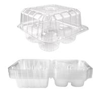 GothaBach 40 Pack 4-Compartment Clear Plastic Cupcake Boxes, 4-Cavity Cupcake Holders, Clear Cupcake Containers (20)