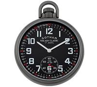 Gotham Men's Gun-Plated Stainless Steel Mechanical Hand Wind Railroad Style Pocket Watch # GWC14108BBK