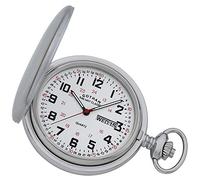 Gotham Men's Railway Classic Stainless Steel Analog Quartz Day/Date Hunter Pocket Watch # GWC14110S, silver, Retro