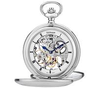 Gotham Men's Silver-Tone Double Cover Exhibition Mechanical Pocket Watch # GWC18800S