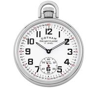 Gotham Men's Stainless Steel Mechanical Hand Wind Railroad Style Pocket Watch # GWC14108S