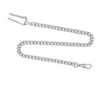 Gotham Stainless Steel 14 Inch Pocket Watch Chain with Belt Clip # GWCSCLCHAIN, Silver