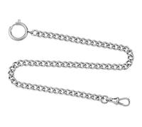 Gotham Stainless Steel Pocket Watch Chain Fob Curb Link 14" # GWCSTLCHAIN, silver, Modern