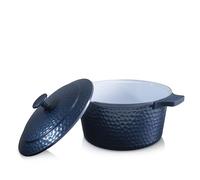 Gotham Steel Hammered 5 Qt Lightweight Dutch Oven Pot with Lid & Holders, Ceramic Non Toxic, Oven Safe & Even Heat Retaining Dutch Oven for Bread Baking Sourdough, Soup, 70% Lighter than Cast Iron