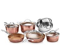 Gotham Steel Hammered Collection Pots and Pans 10 Piece Premium Ceramic Cookware Set - with Triple Coated Ultra Nonstick Surface for Even Heating, Oven, Stovetop and Dishwasher Safe