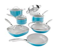 Gotham Steel Pots and Pans 12 Piece Cookware Set with Ultra Nonstick Ceramic Coating by Chef Daniel Green, 100% PFOA Free, Stay Cool Handles, Aluminum with Ti-Cerama Titanium, Ocean Blue