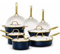 Gotham Steel PRO Hammered 13 Pc Pots and Pans Set Non Stick Ceramic Cookware Set, Non Toxic PFOA/PTFE/PFOS Free, Induction Compatible, Oven & Dishwasher Safe