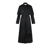 Gothden Tunic Costume Medieval Monk Priest Renaissance Cosplay Full Set Halloween Cosplay for Adult Mens Black