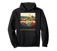 Gothenburg Sweden Harbor Skyline Vintage Retro Travel Art Pullover Hoodie