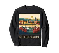 Gothenburg Sweden Harbor Skyline Vintage Retro Travel Art Sweatshirt