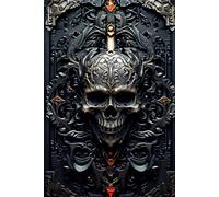 Gothic 3d Art Cover Notebook / Journal with Skull Motif: 108 Lined & Numbered pages for Engineering Log Book or Compositions