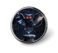 Gothic Abstract Owl Button Pin,Design Your Own Personalized Pin Back Button Badges Exquisite Round Badge Travel Brooch Metal Decorative Pins for Hat Clothes Backpack