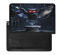 Gothic Abstract Owl Passport Holder for Women Men Slim Travel Wallet Travel Document Organizer ID Card Protector Case Holders PU Leather Passport Cover Credit Card Holder