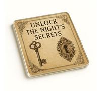 Gothic Acrylic Coaster Gift for Halloween - Elegant Vintage Skeleton Key Design Drinkware Home Decor
