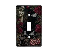 Gothic Angel And Rose Art Toggle Switch Plate