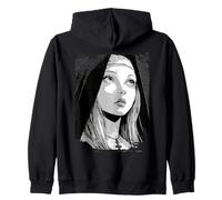 Gothic Anime Nun Dark Demon Occult Horror Zip Hoodie