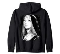 Gothic Anime Nun Dark Demon Occult Horror Zip Hoodie