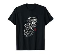 Gothic Antique Key Dark Academia Stippling Art Ivy & Floral T-Shirt
