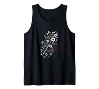 Gothic Antique Key Dark Academia Stippling Art Ivy & Floral Tank Top