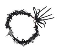 Gothic Antler Crown Headband for Women, Halloween Season Black Plastic | Slip Resistant Lightweight Secure Fit, Forehead Pendant and Skull Pendant, Mystical Night Celebrations