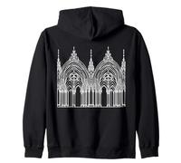 Gothic Arch Line Art Architect Zip Hoodie