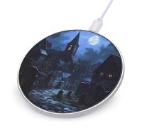 Gothic Architecture Church Cemetery Fast Portable Charger Round Phone Charging Pad 10W for Travel Work