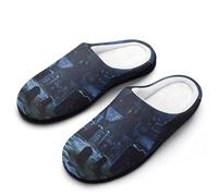 Gothic Architecture Church Cemetery Mens Slipper Slip On Winter Warm House Slippers Shoes Indoor Outdoor