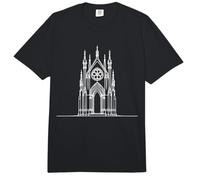 Gothic Architecture Line Art Building Drawing Comfort Colors Adult Heavyweight T-Shirt
