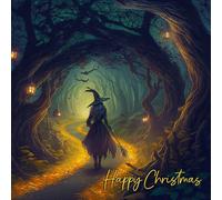 Gothic Art Fantasy Witch Christmas Card (Design 4) - Special Xmas Card for Him Her Kids Male Female