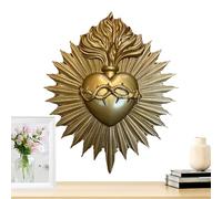 Gothic Art Wall Decor - Vintage Sacred Heart Religious Sculpture Craft for Home Decoration with Classic Design, Easter Christmas Collectible Ornament for Bedroom Office Study Hallway and Church