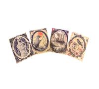 Gothic Autumn Postcard Set - 4 Dark Magic Academia Art Prints with Haunted Houses, Skeleton Trees & Victorian Figures | Vintage Gothic Stationery or Wall Art Décor (Vintage Halloween Set 5)