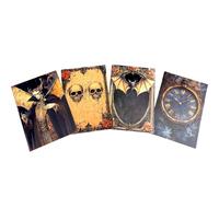 Gothic Autumn Postcard Set - 4 Dark Magic Academia Art Prints with Haunted Houses, Skeleton Trees & Victorian Figures | Vintage Gothic Stationery or Wall Art Décor (Vampire Kingdom Set 19)