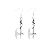 Gothic Axe Sword Earrings for Women Vine Wrapped Executioner's Axe Dangle Earrings Sword Dagger Knife Ruby Stud Earrings Halloween Jewelry Gifts, L, Alloy Steel, No Gemstone