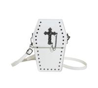 Gothic Bag Halloween Crossbody Bag Coffin Shaped Versatile Trendy For Girl Women Small Phone Rivet Handbag Vintage Shoulder Bags