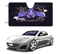 Gothic Bat Car Windshield Sunshade Colorful Halloween Floral Print Front Sun Shade-28W x51L