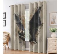 Gothic Bat Curtains, 2 Panels, 108 Drop, Room Decor